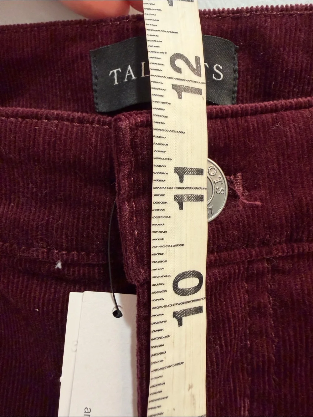 Talbots Corduroy Straight Leg Pants High Waisted Burgundy Red Women's Size 12P - Picture 12 of 14